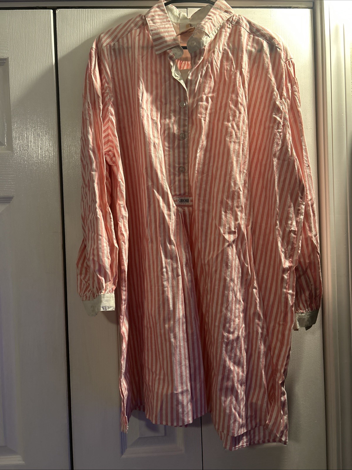 VTG Cherokee Striped Long Cottagecore Sleep Shirt Lot Of 3 NOS Deadstock 80s 90s