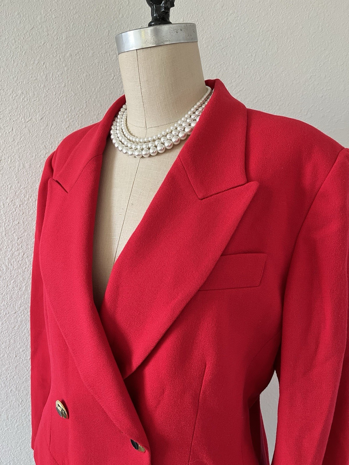 VTG 90s Blazer Double Breasted Wool Made in USA Power Suit Size 12 Princess D