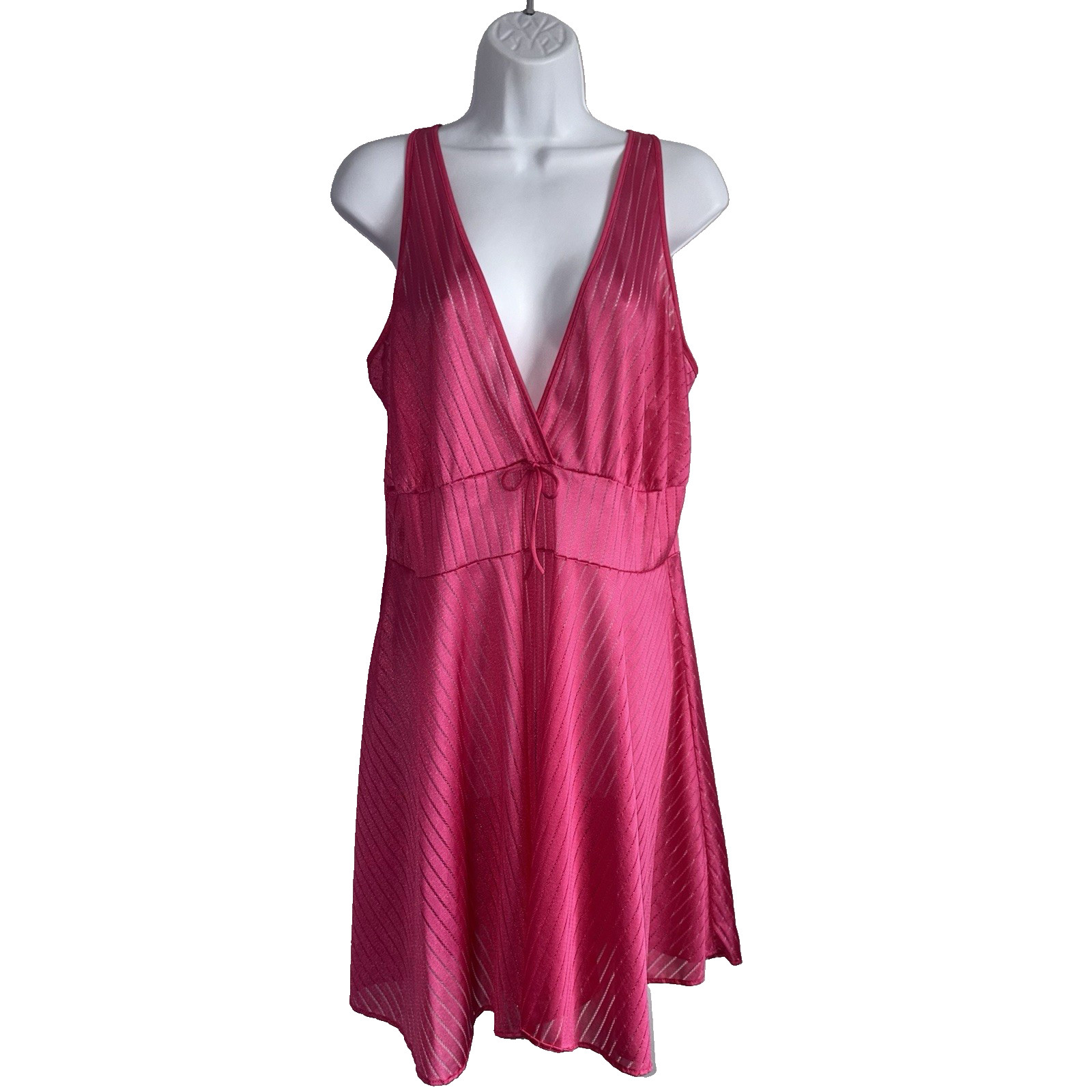 Vintage Undercover Wear Pink Nylon Short Chemise Nightgown Size 1X Large