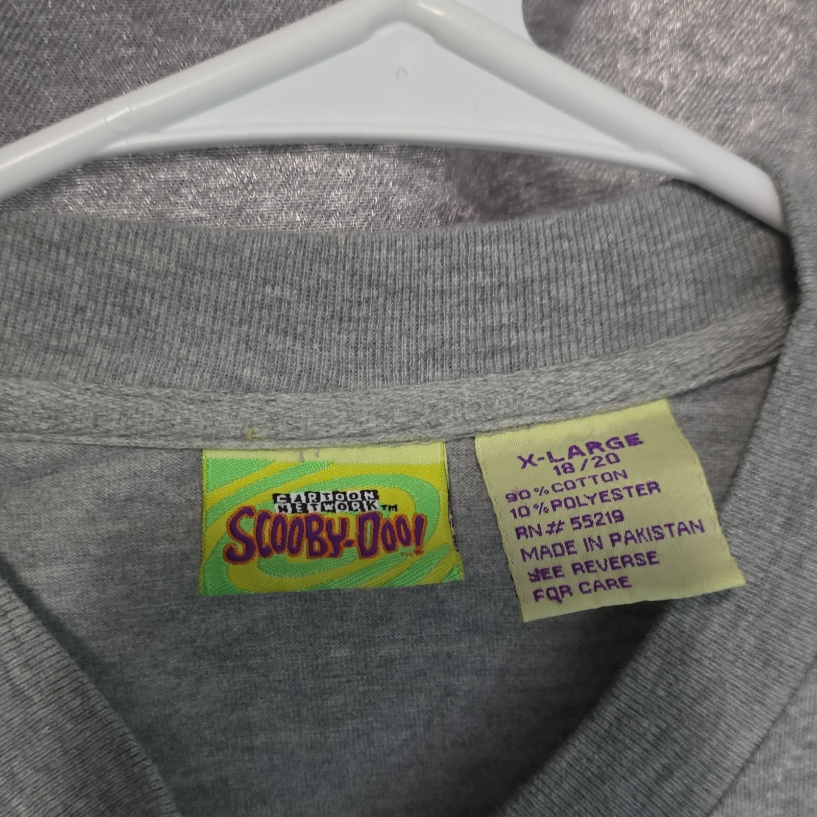 VTG Y2K Scooby Doo Cartoon Network long sleeve patch shirt XL (18/20) Gray