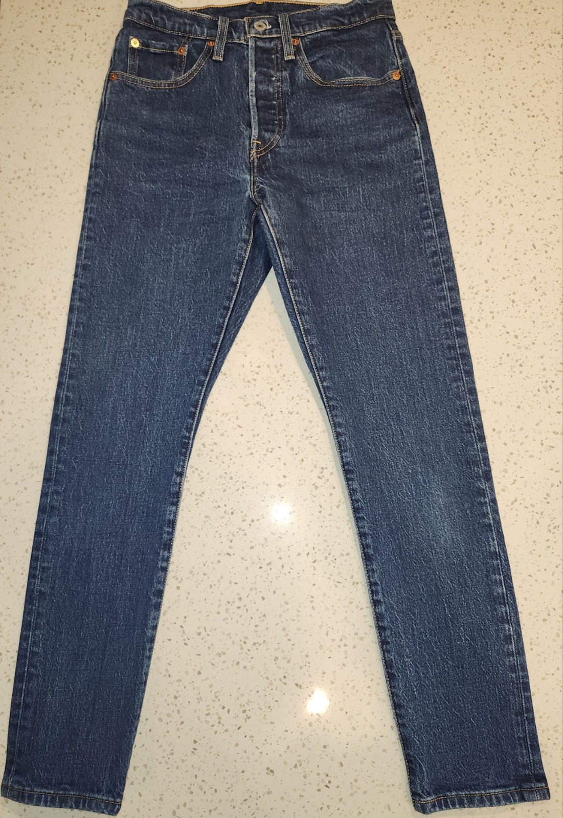 Vtg Style Big E Levi&rsquo;s 501 S Red Label Skinny Button Fly Embroidered SZ 26/28!