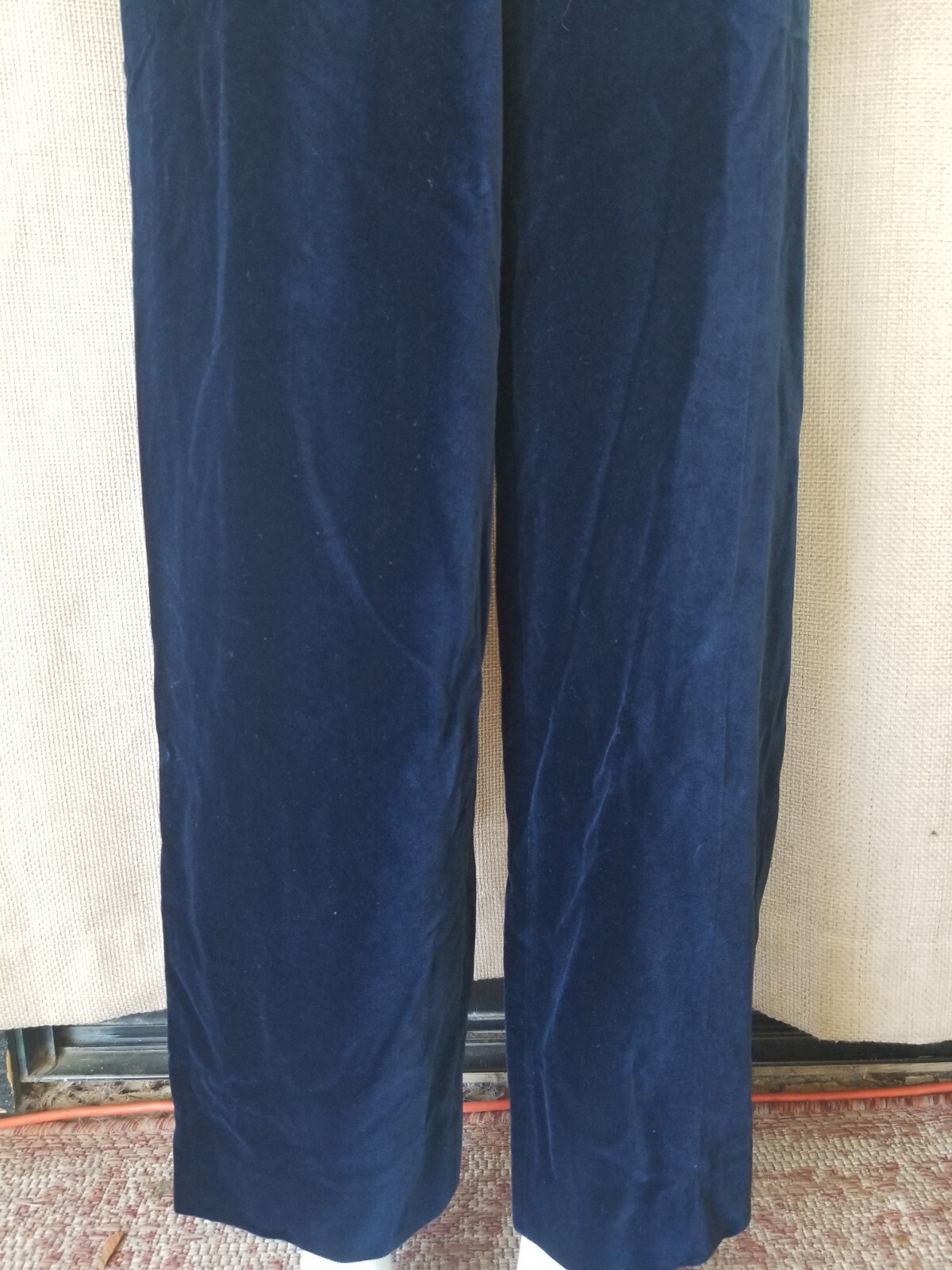 1980&rsquo;s YVES SAINT LAURENT RIVE GAUCHE Blue Velvet trousers Womens Vintage Pants