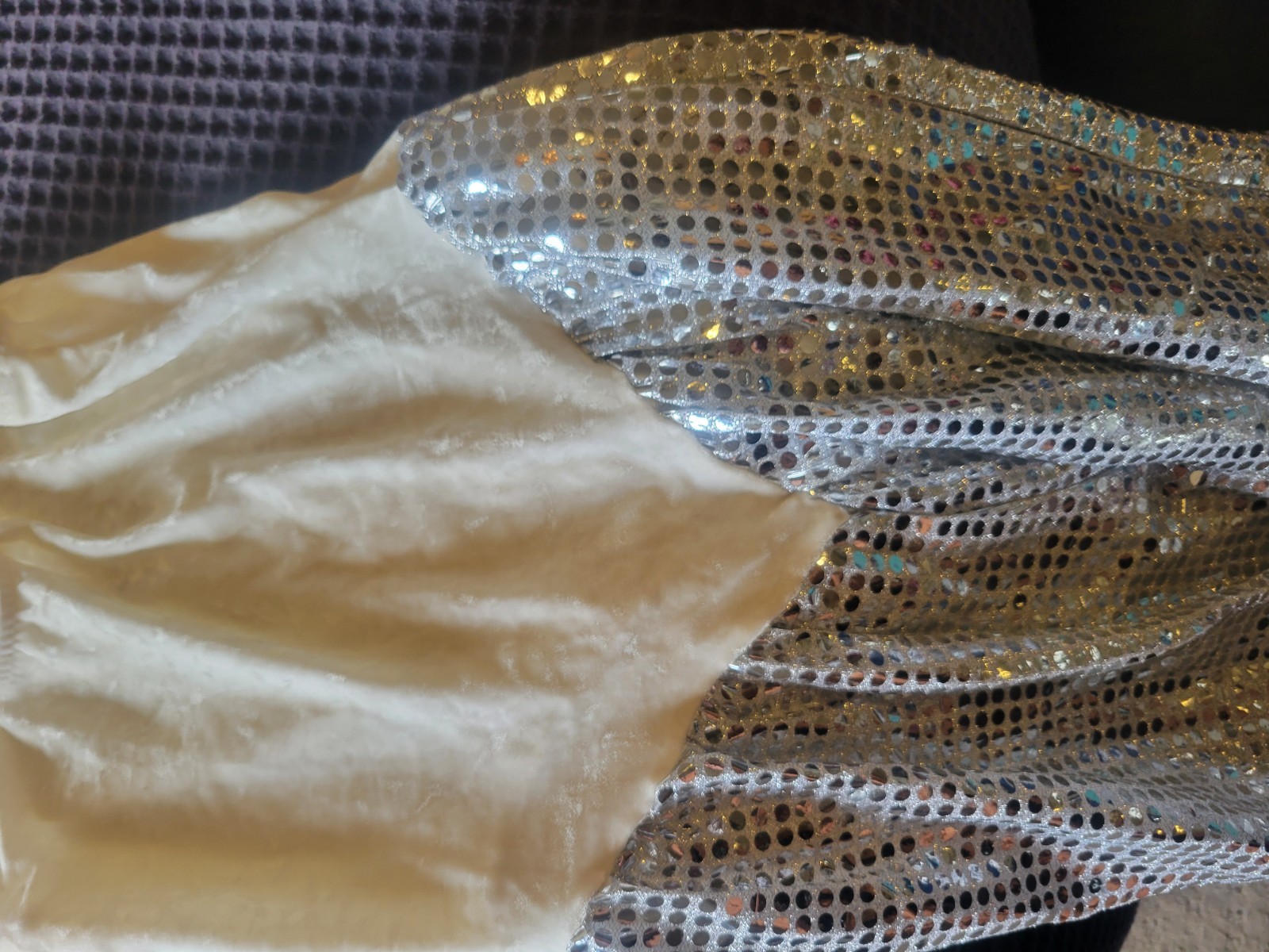 VINTAGE 1970S VELVET AND SILVER SPARKLES LADIES DISCO JUMPSUIT XS SMALL GLAM 70s