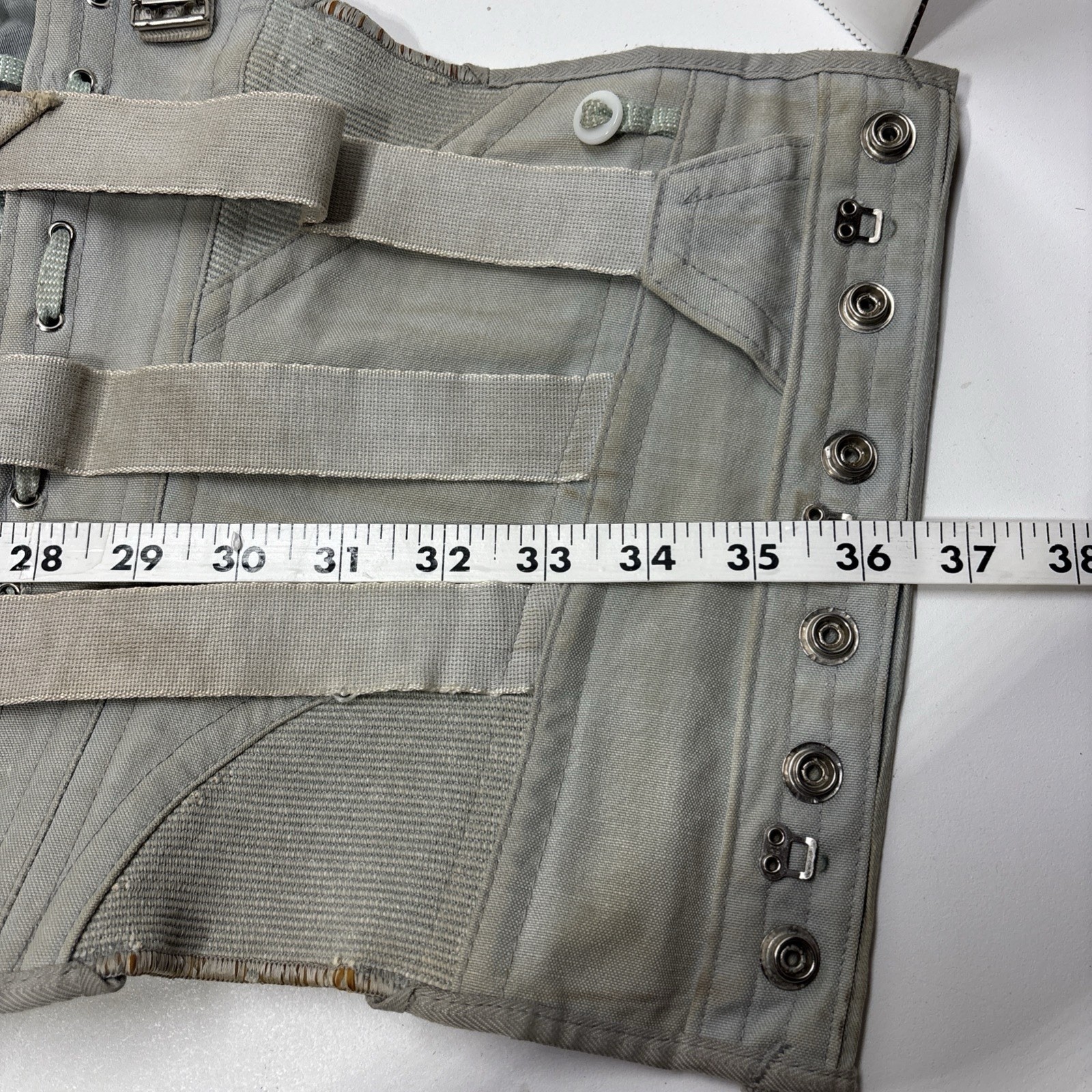 Antique Corset. Light Blue Anatomical Support Strappy Adjustable Form Fitting