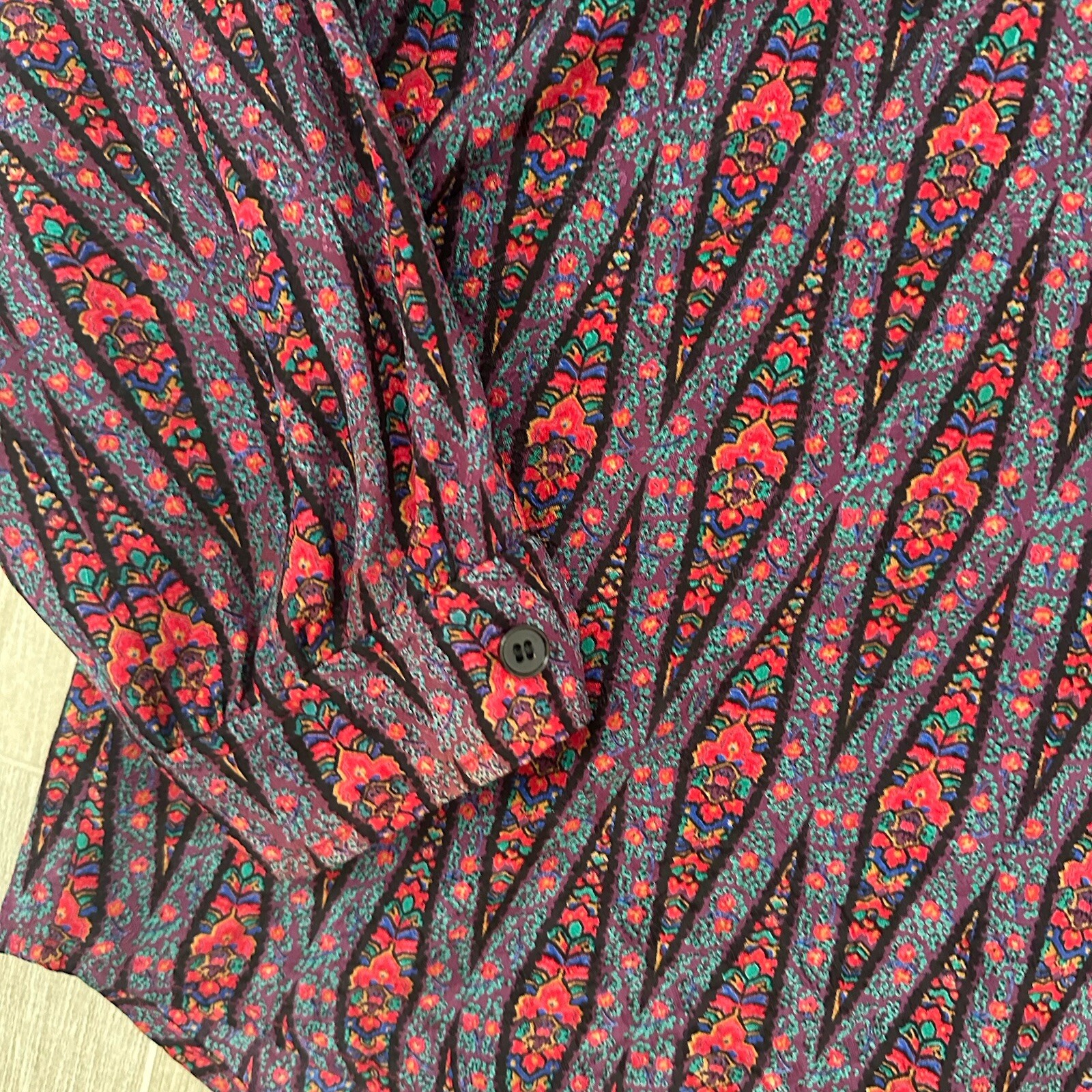 Vintage Emanuel Ungaro Paris Blouse Size 8 Floral 100% Silk Neiman Marcus Exclus