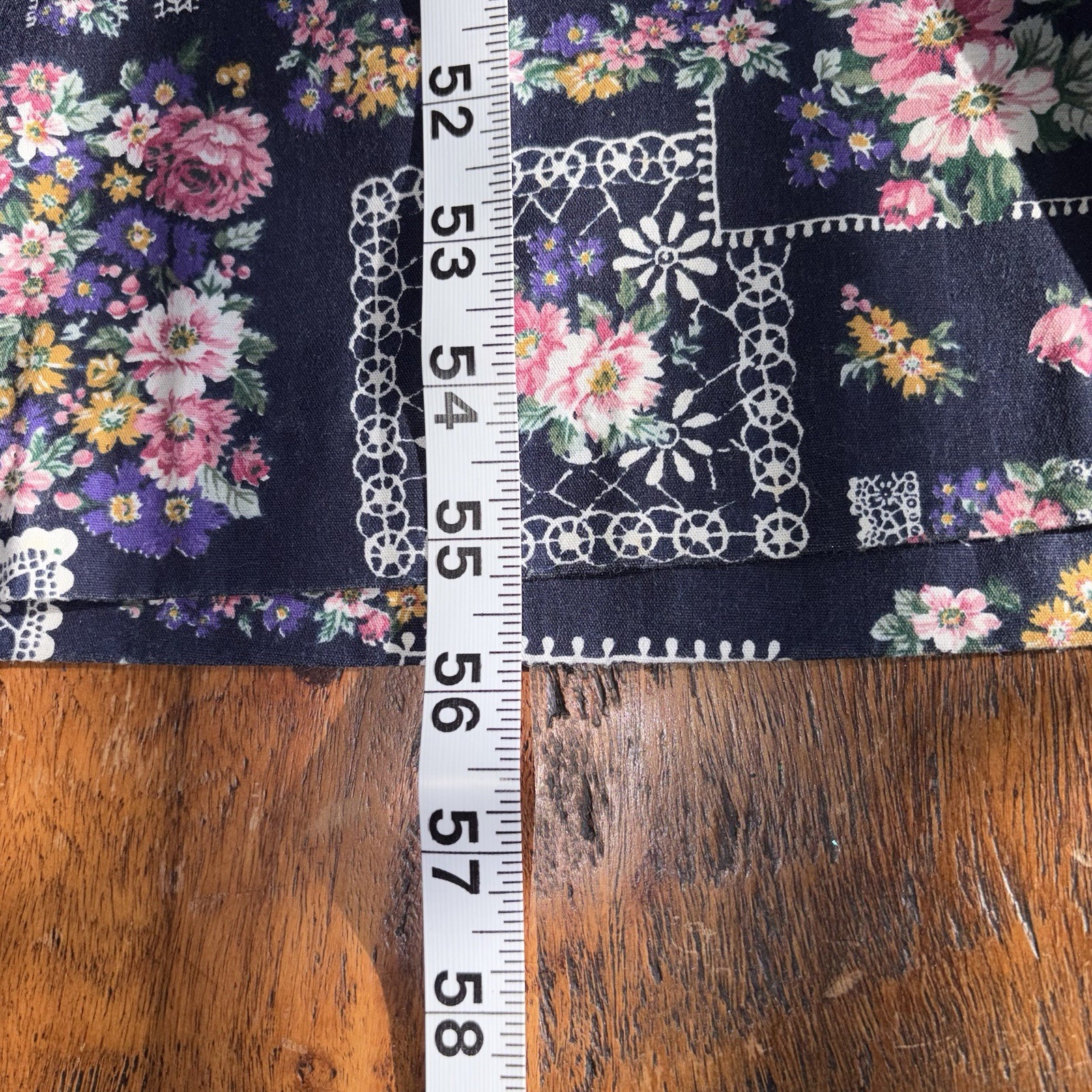 VTG Models Coat House Dress Patchwork Floral Blue Pink Snap Buttons Pockets