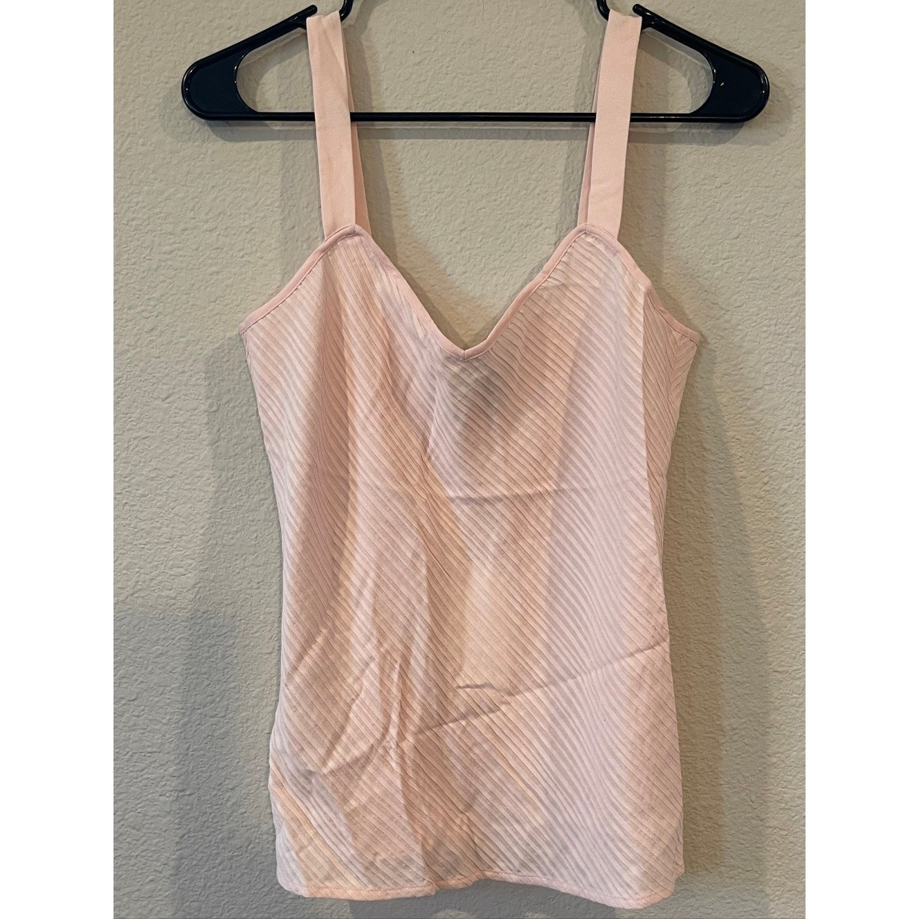NWT EILEEN FISHER Vintage 2010s Silk Georgette Pintuck Pink Wide Strap Bias Cami