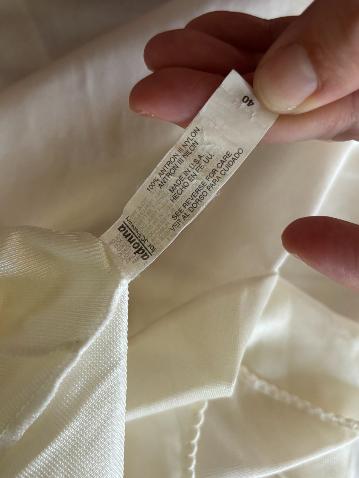 Vintage Adonna Ivory Cream Lingerie Short Chemise Slip Dress Nylon Made USA 40