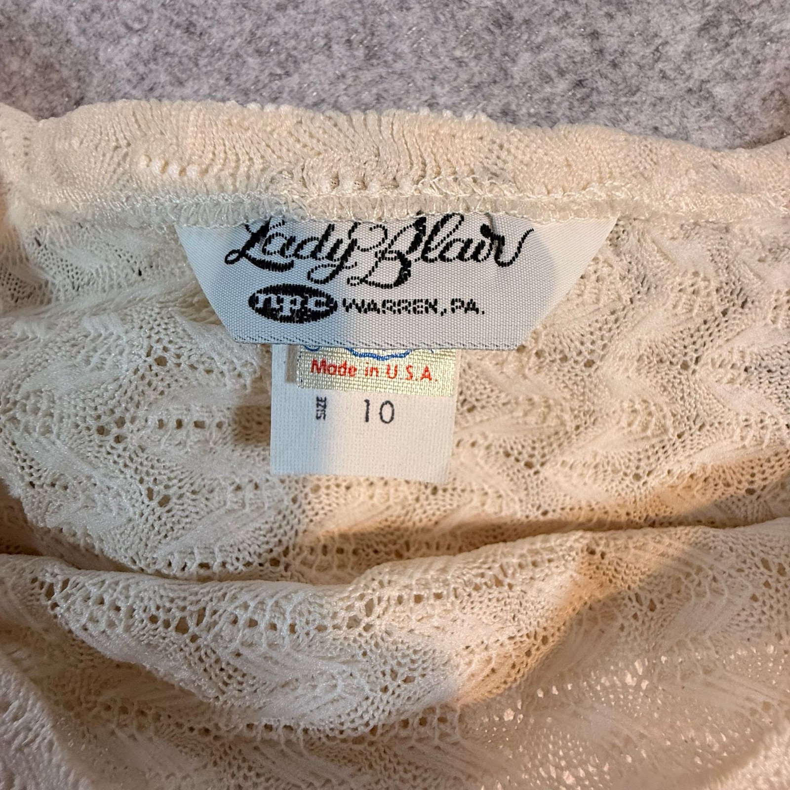 Vintage Lady Blair Ivory Textured Knit Dress Animal Belt USA Size 10 70s Boho