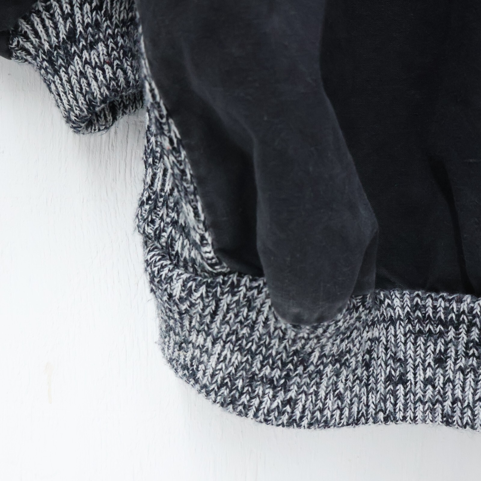 Vintage Oversized Geometric Sweater M Black White Checkered Organically Grown
