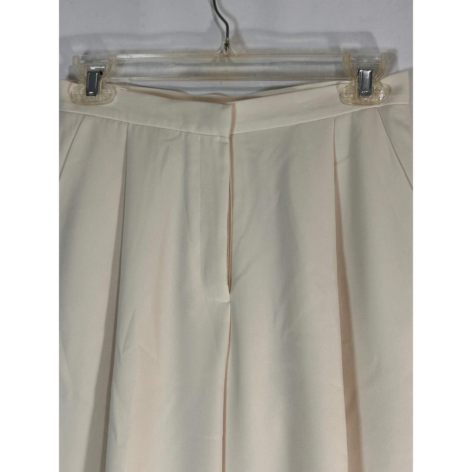 Vintage Cream High Waisted Pleated Front Straight Leg Dress Pants Womens 8P