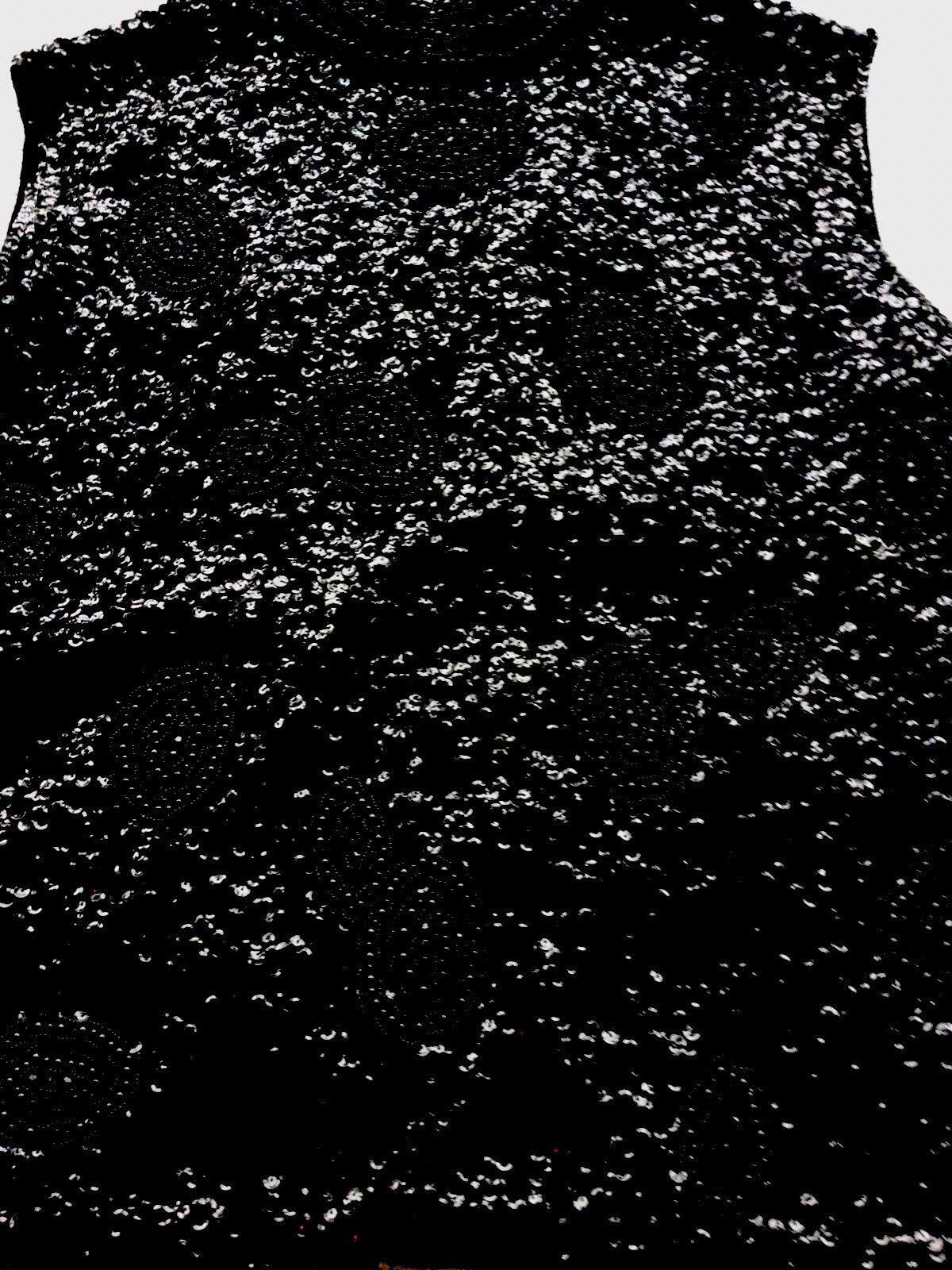 COMPLETELY BEADED OVER FINE WOOL SLEEVELESS TOP (SOME STRETCH)