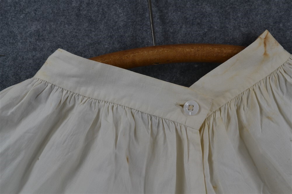 antique bloomers split drawers pantalet long legs waist 24 hand stitched 19th c