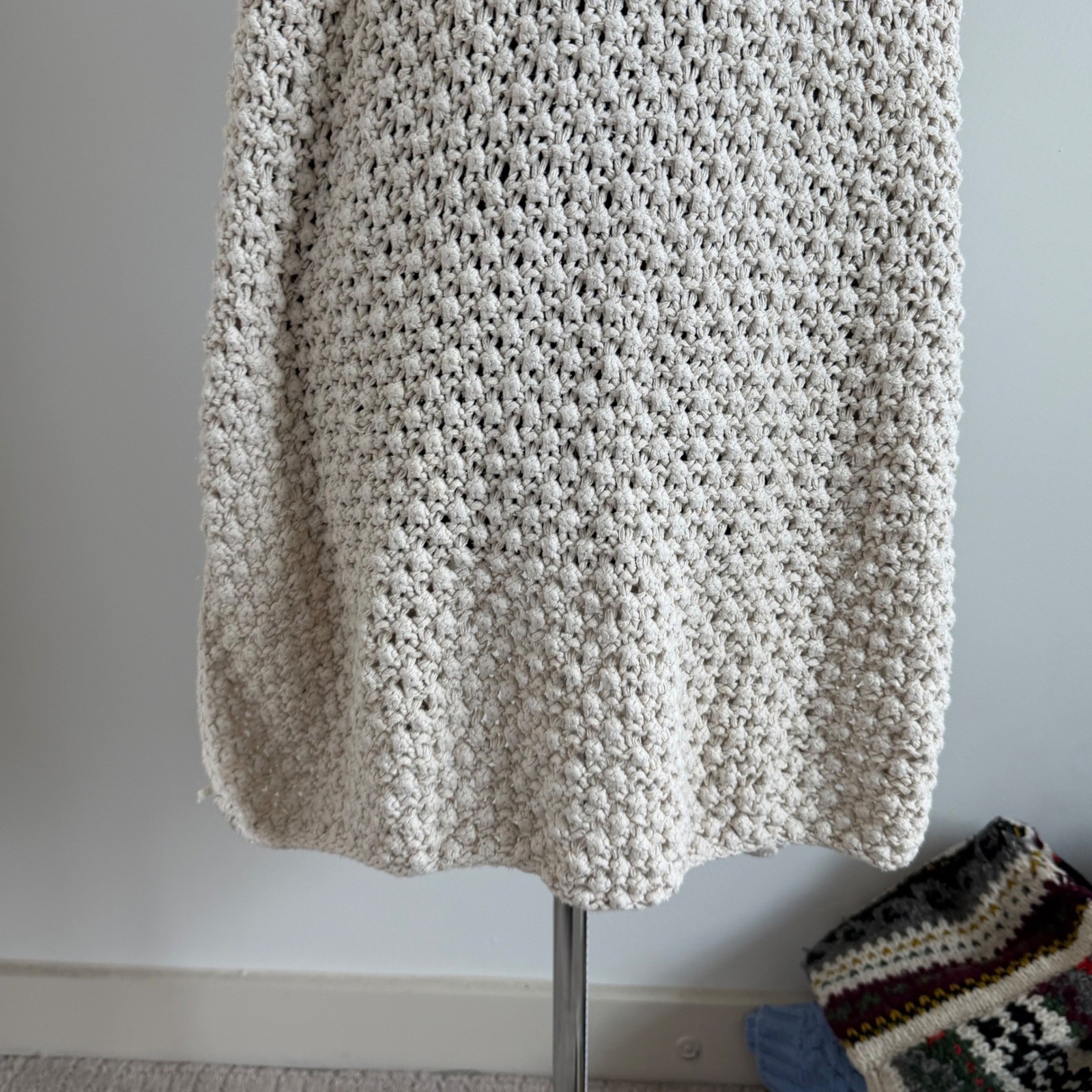 Vintage Harold&rsquo;s 100% Silk Button Front Chunky Knit Sleeveless Cardigan