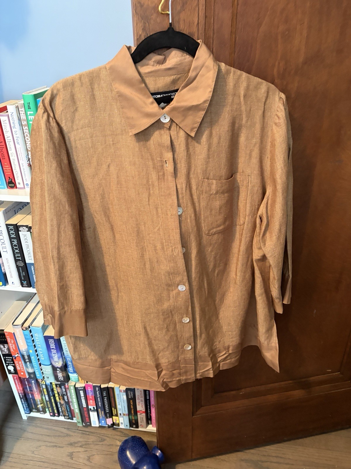Norton McNaughton Woman – Brown Linen Jacket/blouse In 1X – Missing 1 Button