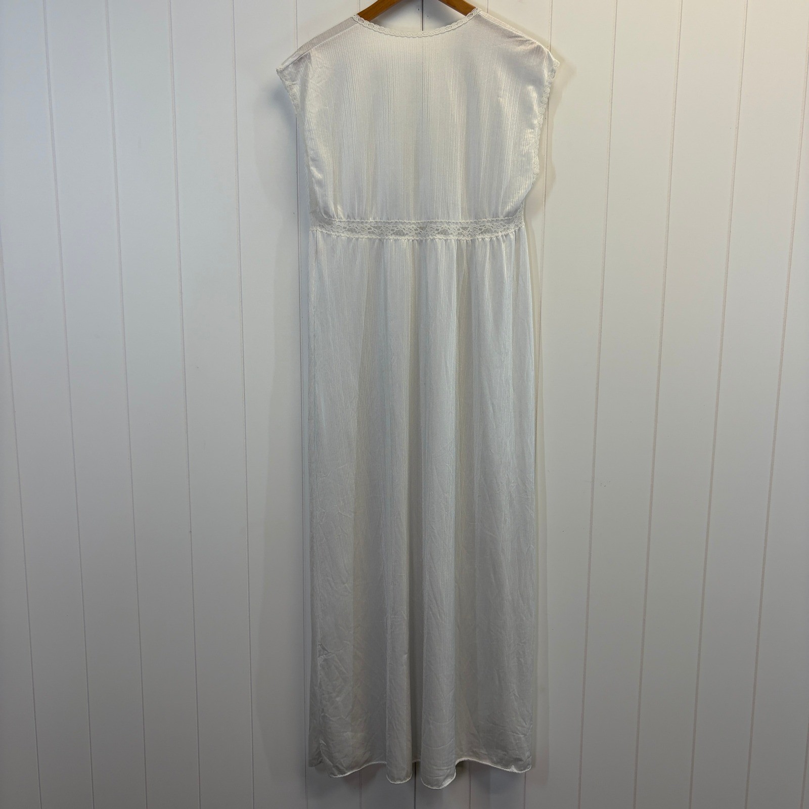 Vintage Another Glance Regency Lace Trim Nightgown Women L Classic Old Hollywood