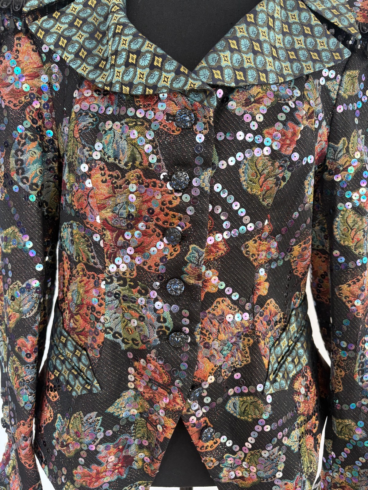 Rare VTG 1990s Christian Lacroix Paris Embellished Couture Jacket FR 42