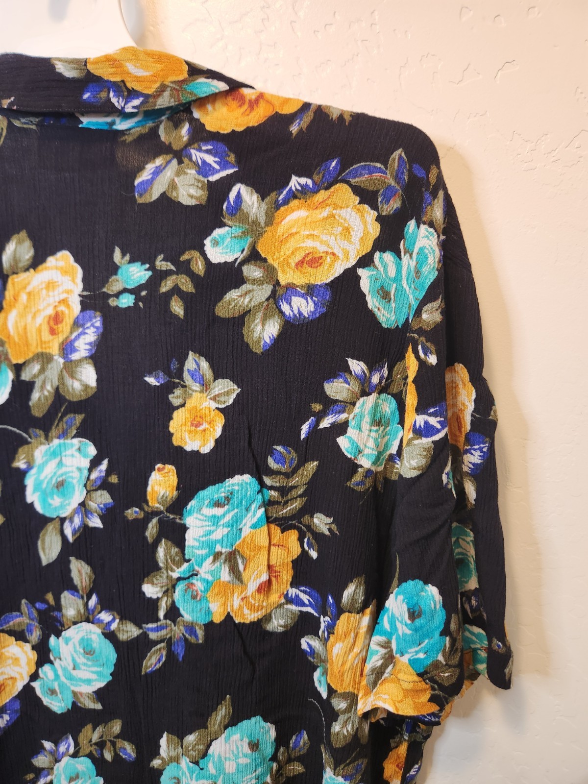 VTG 90s Kathie Lee Floral Button-Down Blouse Spring Summer Plus Size 26W