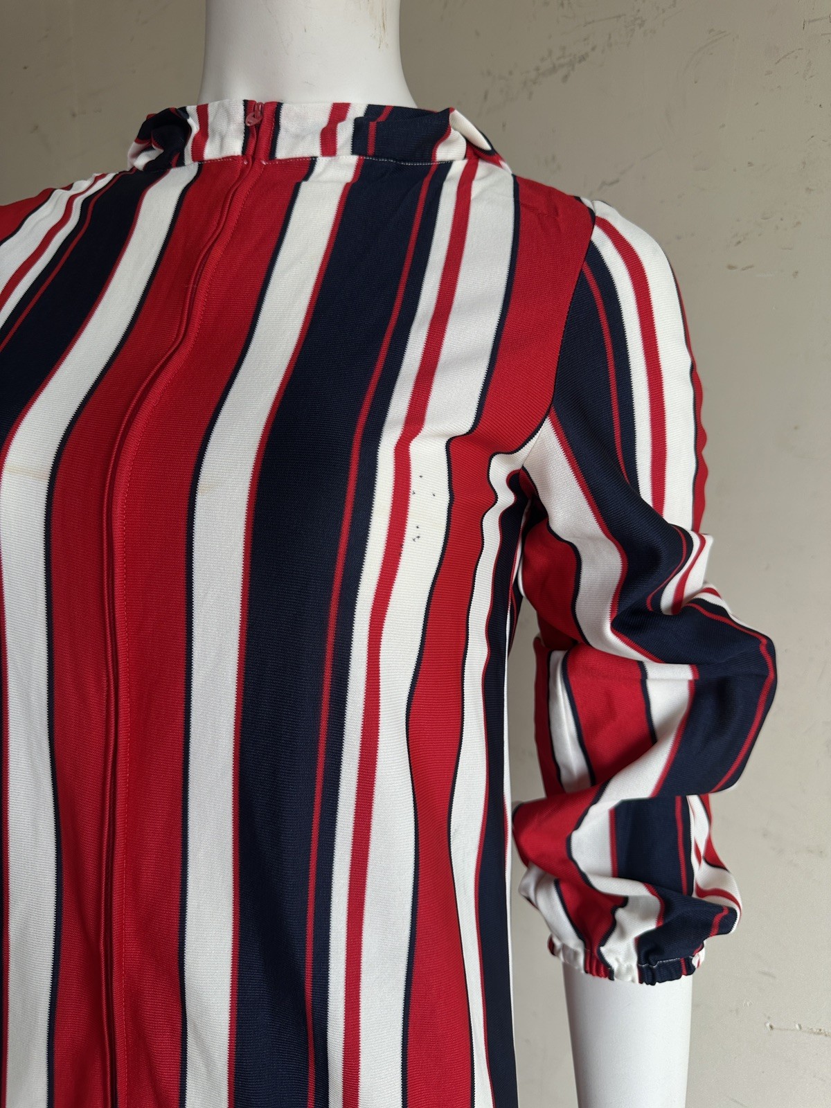 Vintage 60s 70s Striped Hooded Caftan Mod Boho Groovy
