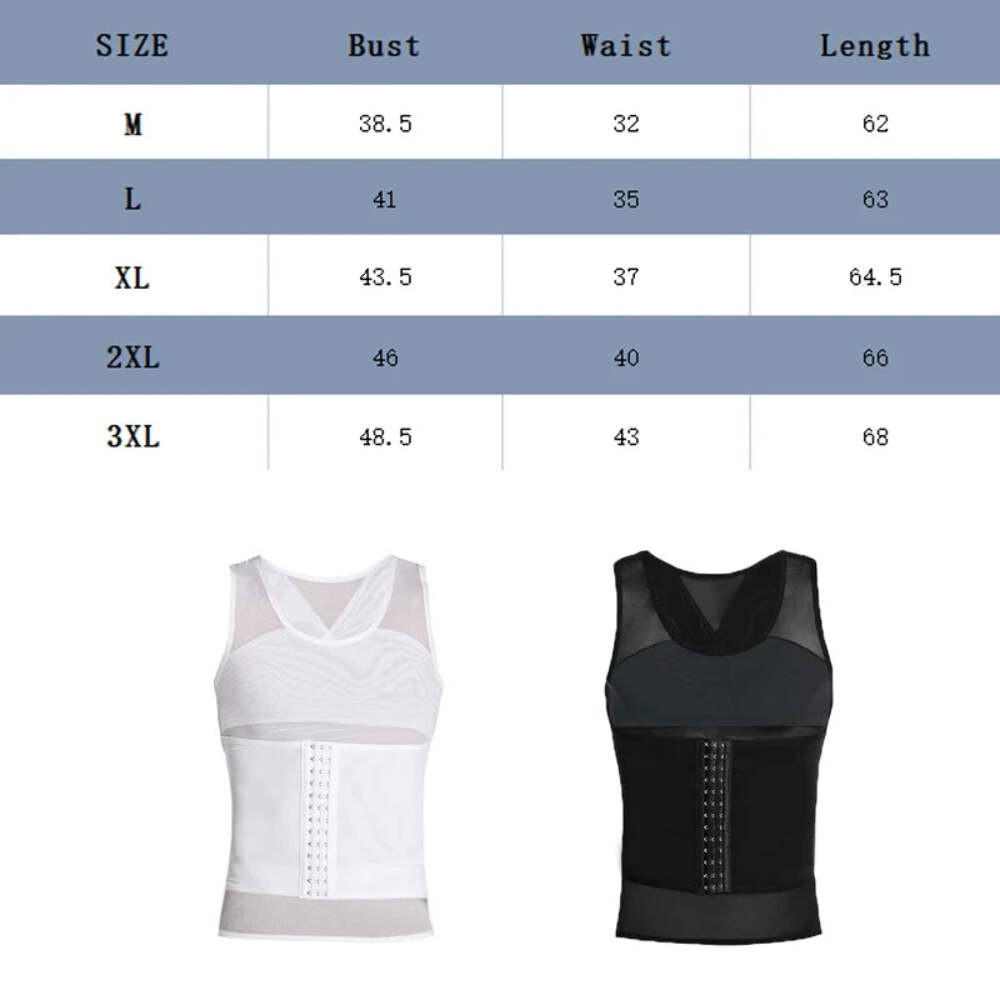 Men&rsquo;s Body Shaper Compression Vest Abdomen Shapewear Tummy Slimming Sheath Gynec