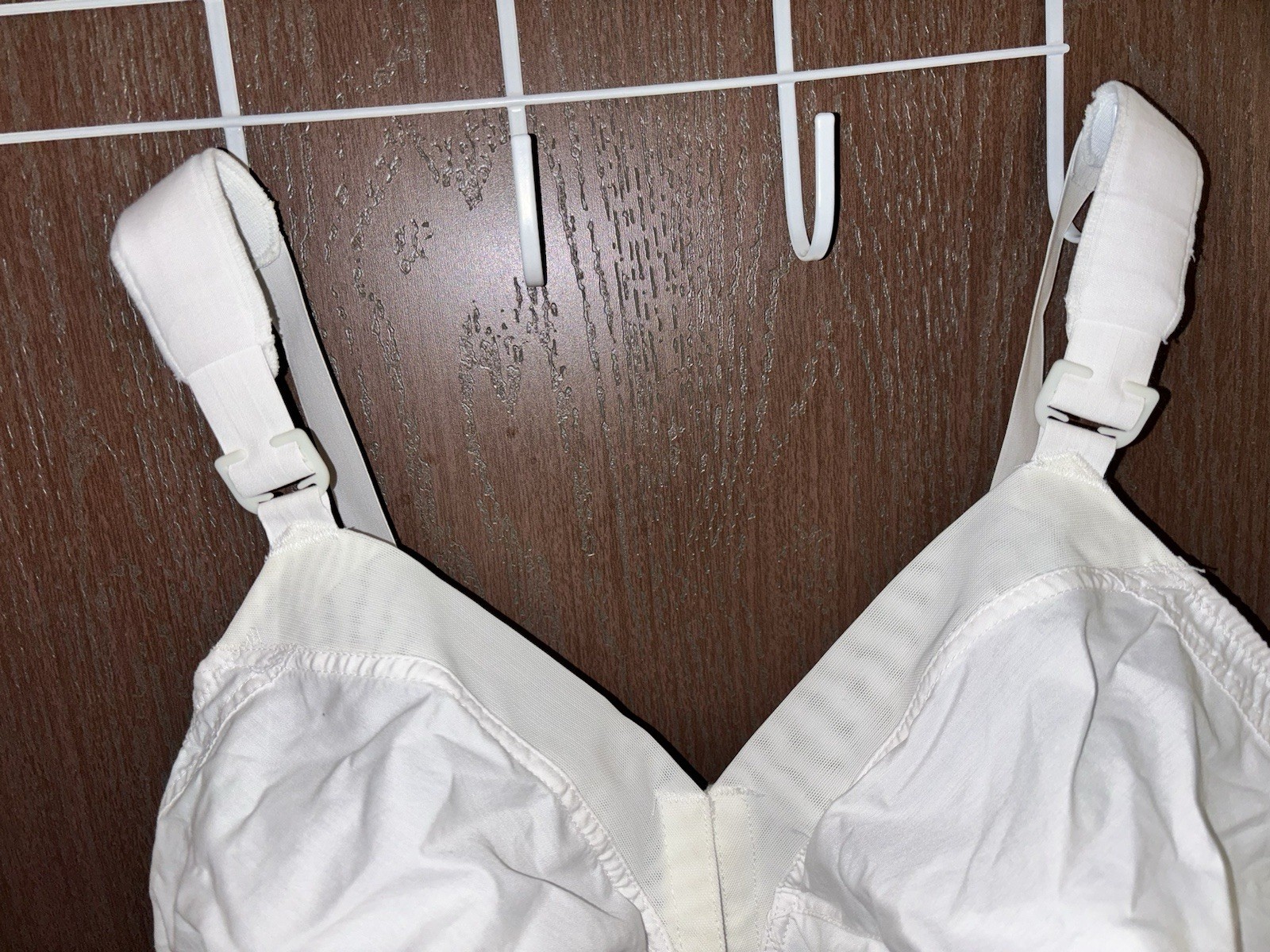 Vintage Sears Longline Bra 38DD Style 48677 White Cotton/Poly Ribs