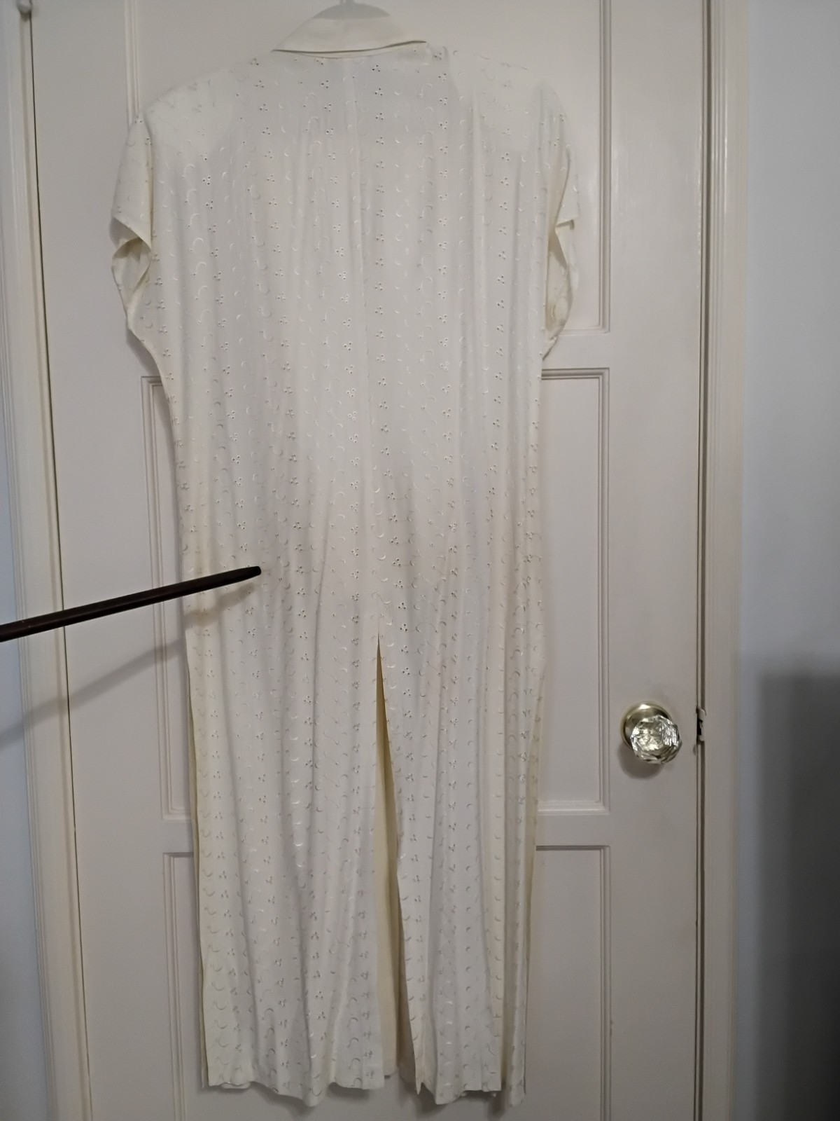 Vintage Wild Rose Cream Pant Suit Set Eyelet Duster 1990&rsquo;s