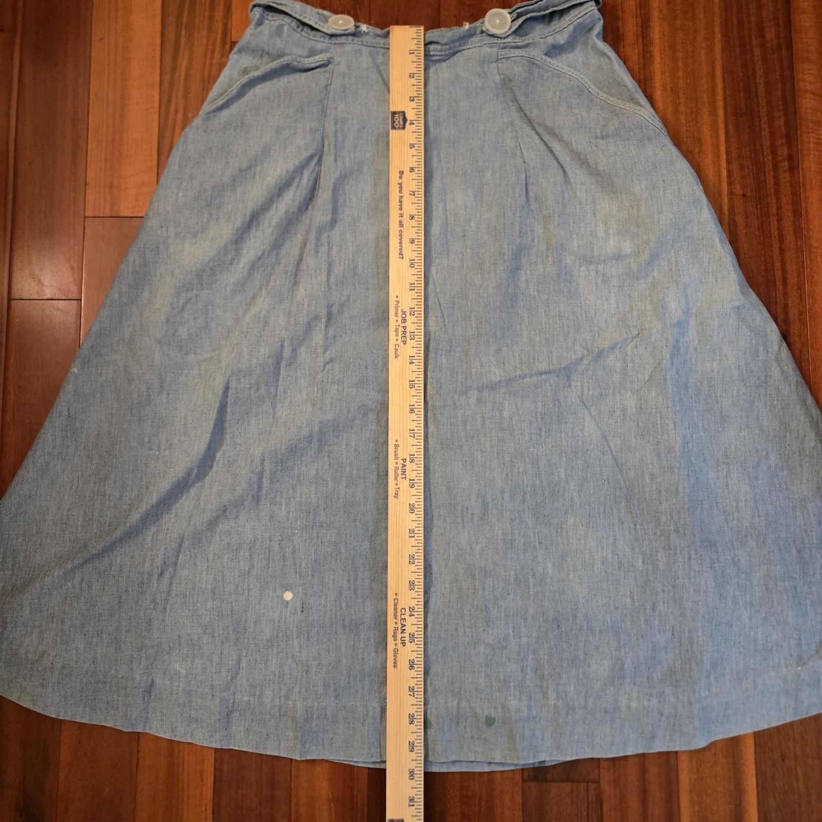 Vintage Stockton Light Denim Full-Circle Wrap Skirt Cottage Prairie Bohemian