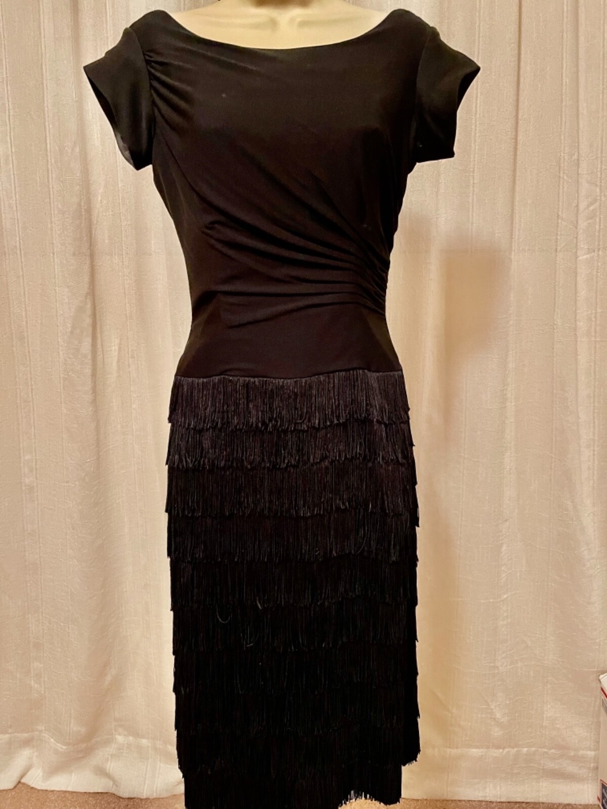 Vintage Black Marilyn Bombshell Wiggle Cocktail Dress Small – 50s