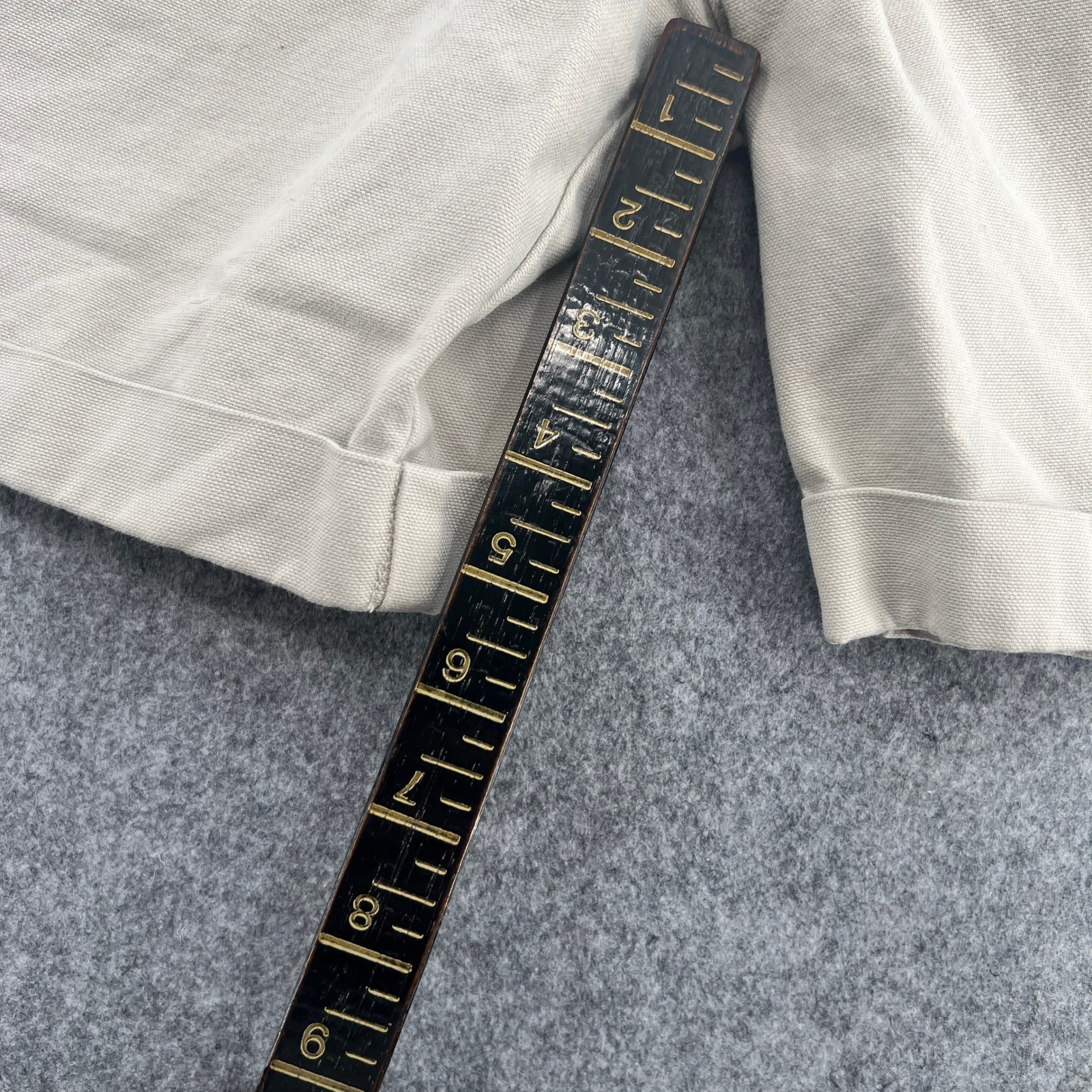 Vintage Eddie Bauer Khaki Cotton Canvas Pleated Safari Shorts Tan Mens 27