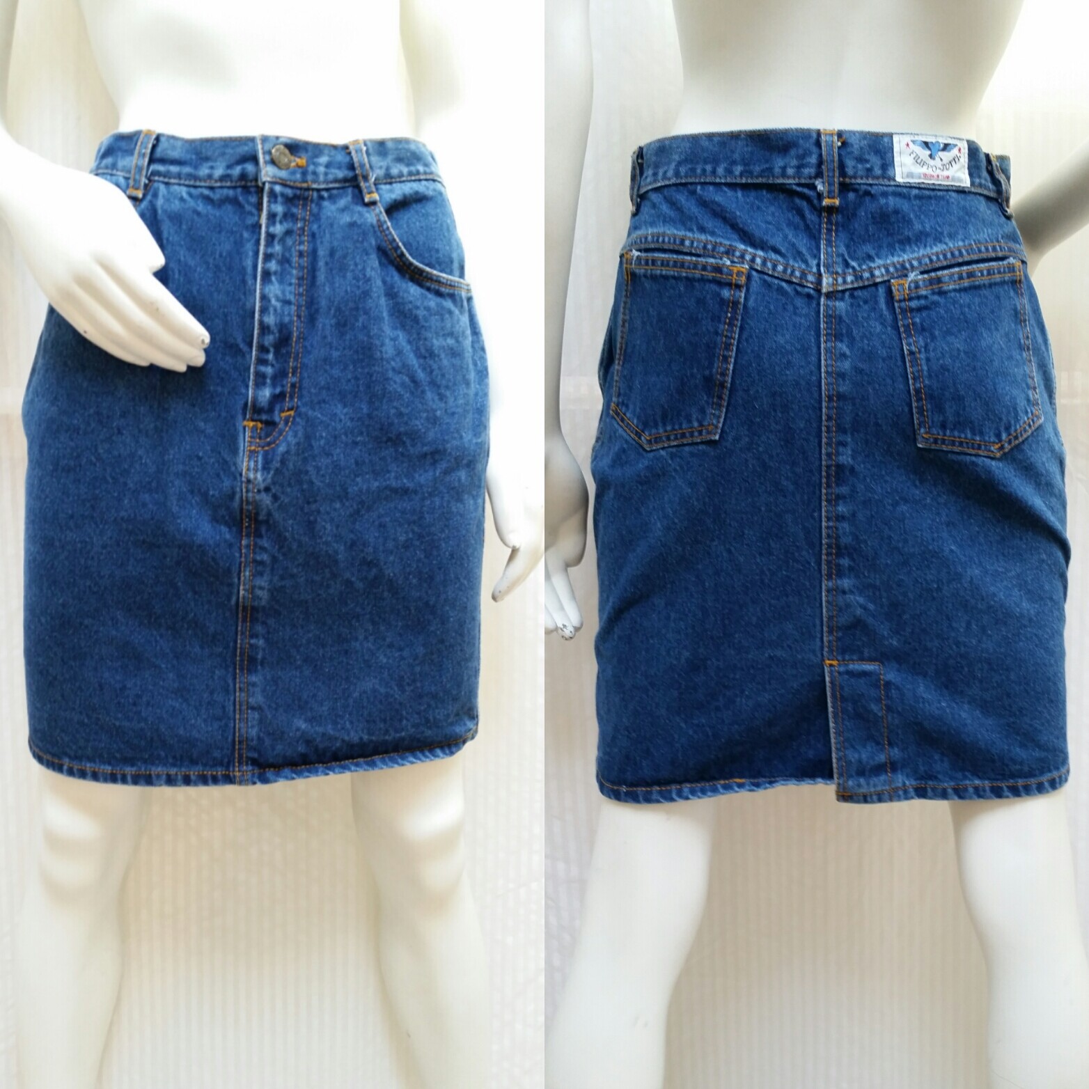 Vintage 1990&rsquo;s FILIPPO TOTTI DENIM JEAN SKIRT – Waist 28 inches – EUC