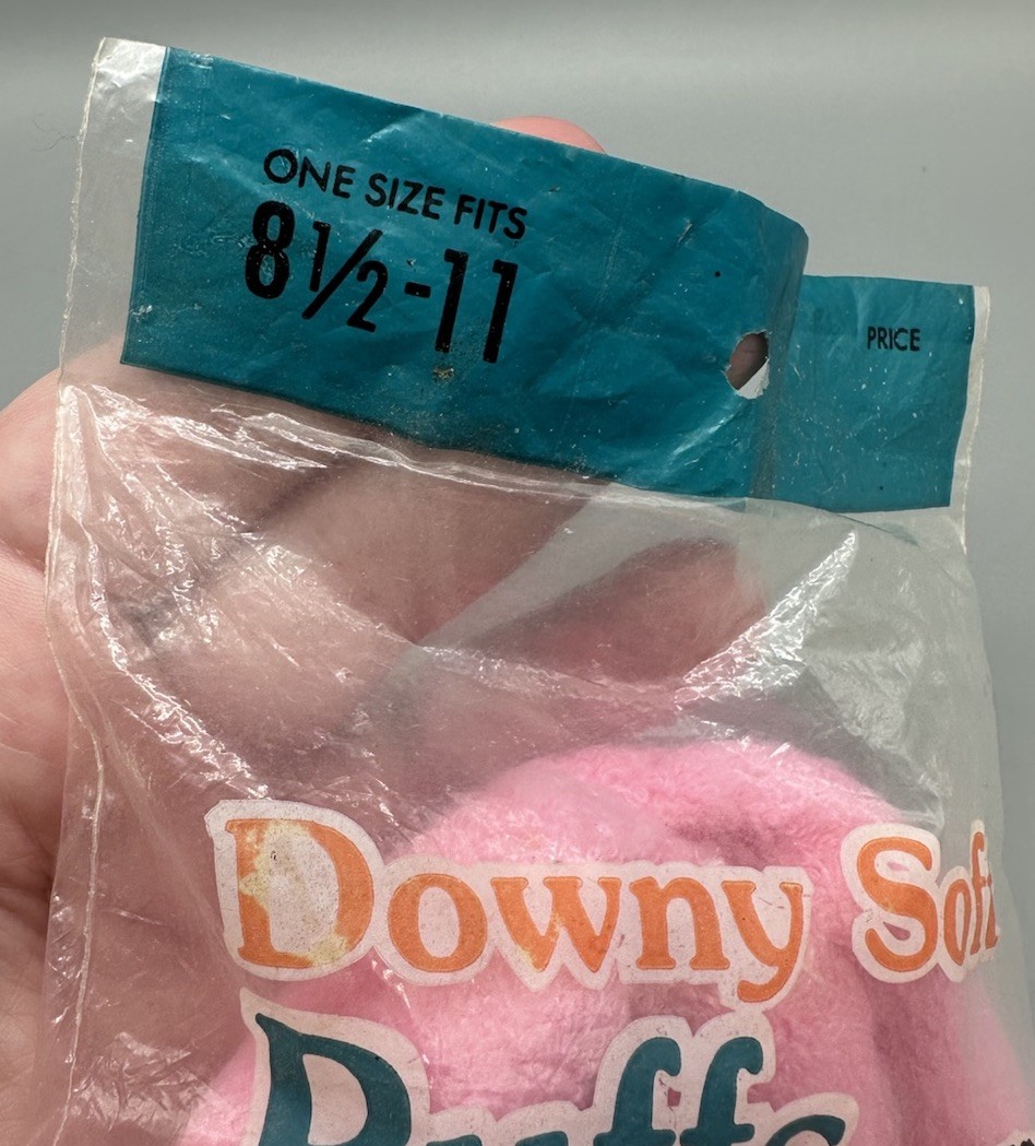 VTG Bootie Socks Womens Pink Downy Soft Puffs Made USA Size 8.5-11 New Old Stock