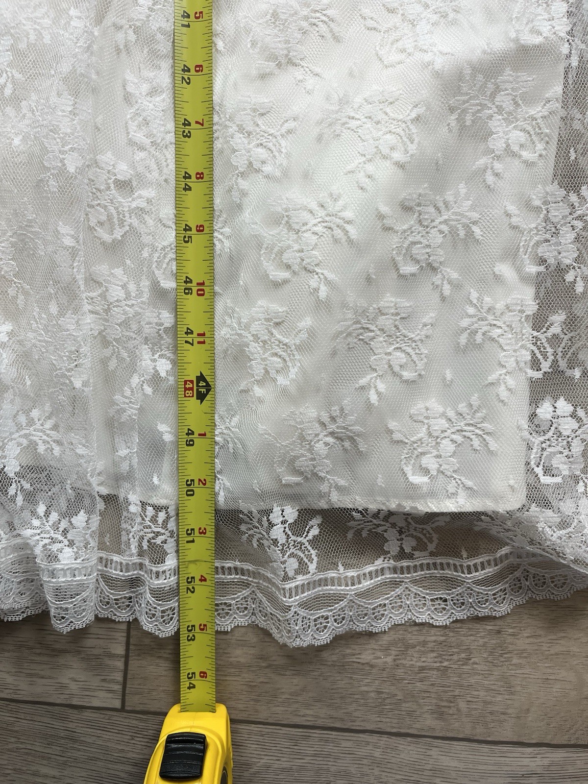 Scott McClintock White Lace Bridal Gown 8 V Neck Flutter Slv Wedding Dress
