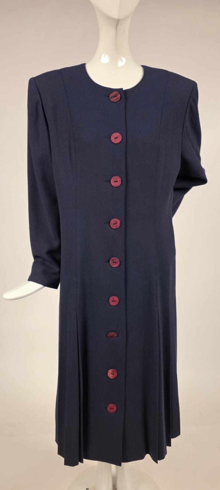 VINTAGE DESIGNER CHLOE WOOL DRESS W CROSSING REAR BELTING