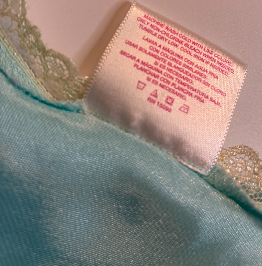 AQUA BLUE SLIP CHEMISE NIGHTGOWN Large Short Lace Flirty Nightie Liquid Satin