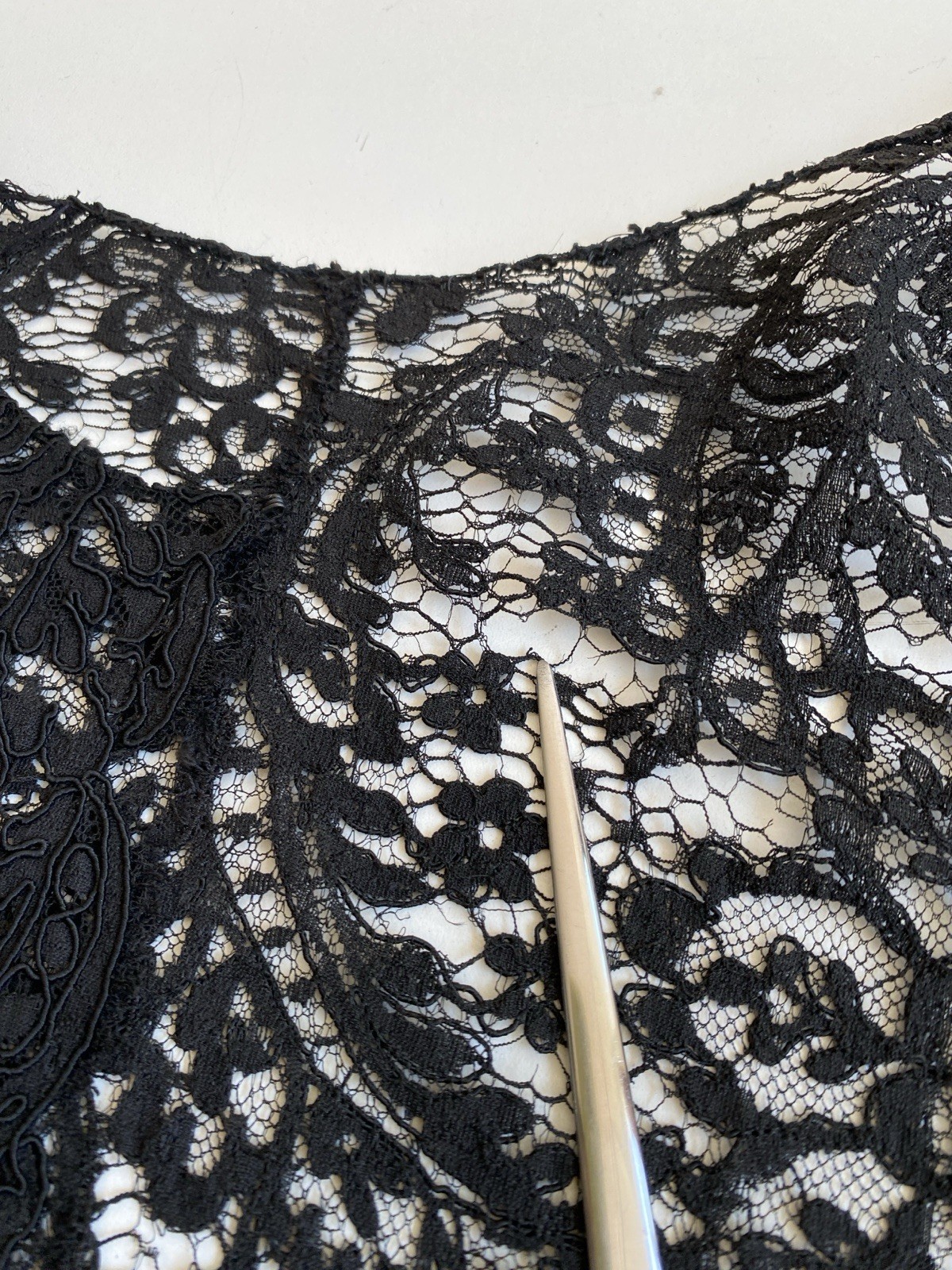 Exquisite Vintage Hand sewn Chantilly Lace Coat Duster Black