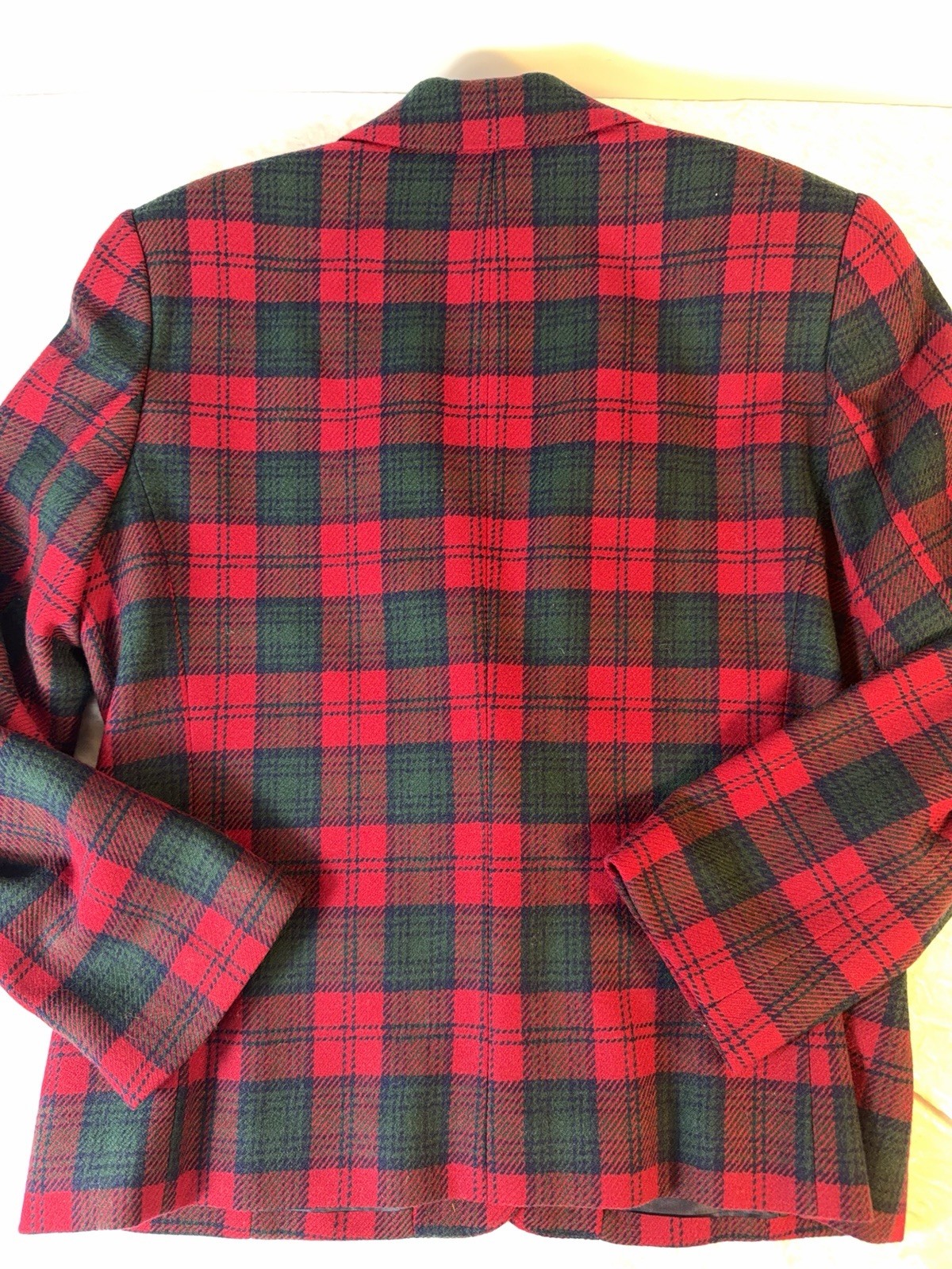 Vintage Pendleton Wool Plaid Skirt Suit Red Green Petite 8 USA Christmas