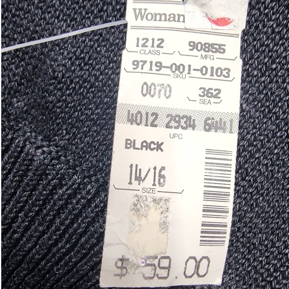 NEW Vintage Fitting Image Sweater Womens 14/16 Black Multicolor Sequin Beaded