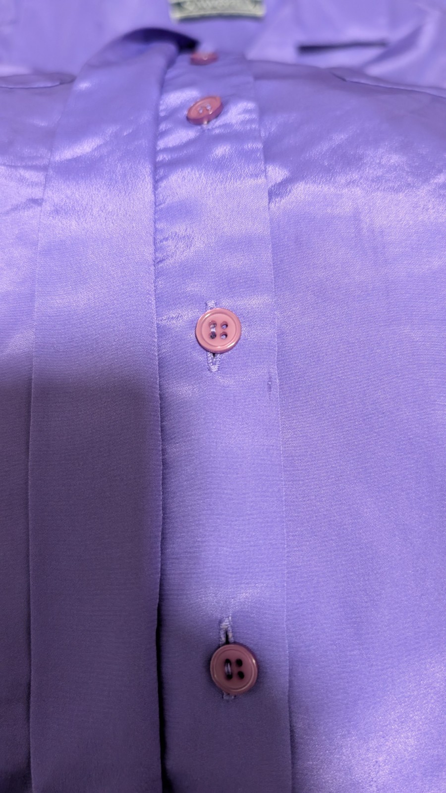 Vintage Summerfield Purple Camp Shirt Size 12 Hidden Button Pleated Blouse 80-90