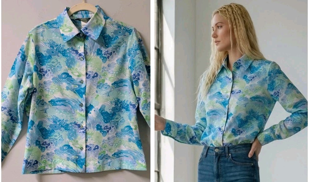 Vintage 70&rsquo;s Alex Colman Sportswear MOD Groovy Blouse M