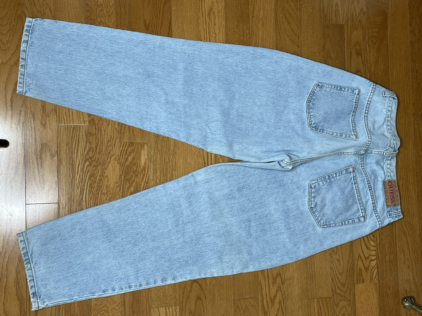 Guess 34×30 Actual 33×30 Mom High Waist Denim Taper Leg Y2K Double Button Jeans