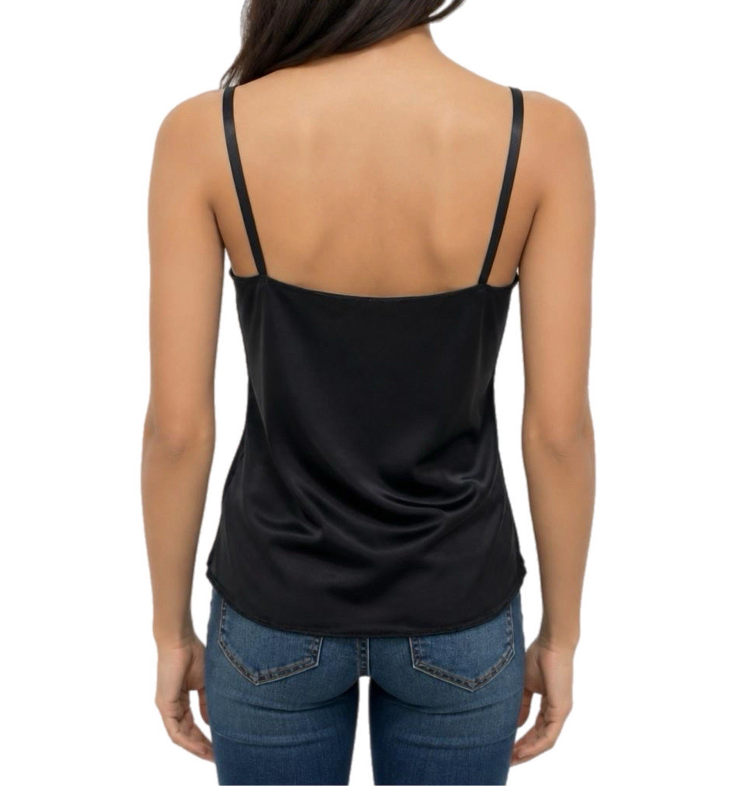 Vintage Vassarette Lingerie Top Womens 80s Black Lace Camisole Tank Top – S