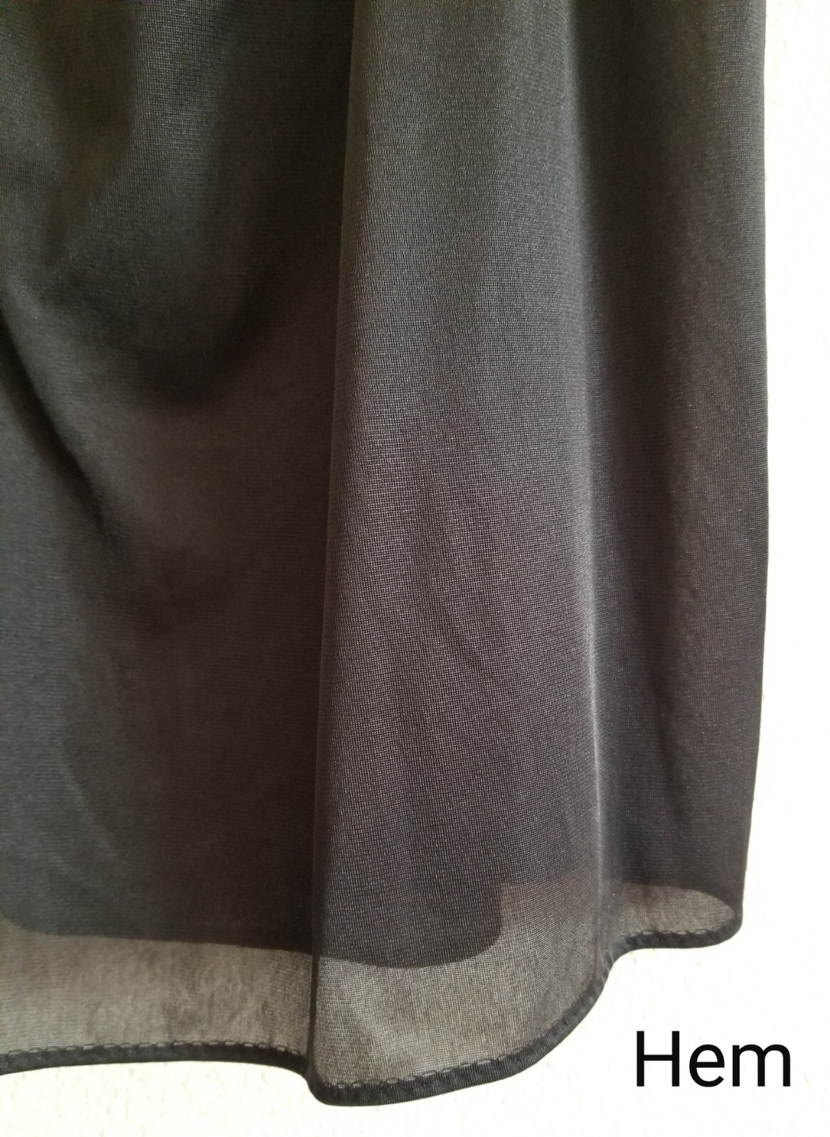 Sears 1980s Nightie Slip Black Ruffled Trim Lingerie Nightgown Medium 12-14 VTG
