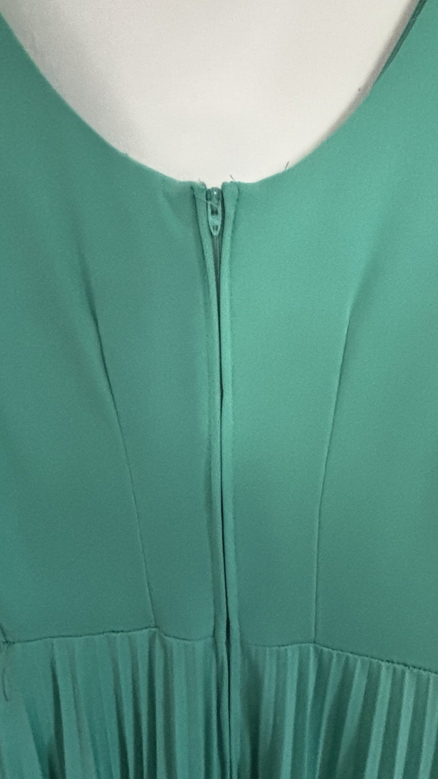 VTG 70’s Fit Flair SEARS TURQUOISE GREEN Disco DRESS accordion Pleats – S