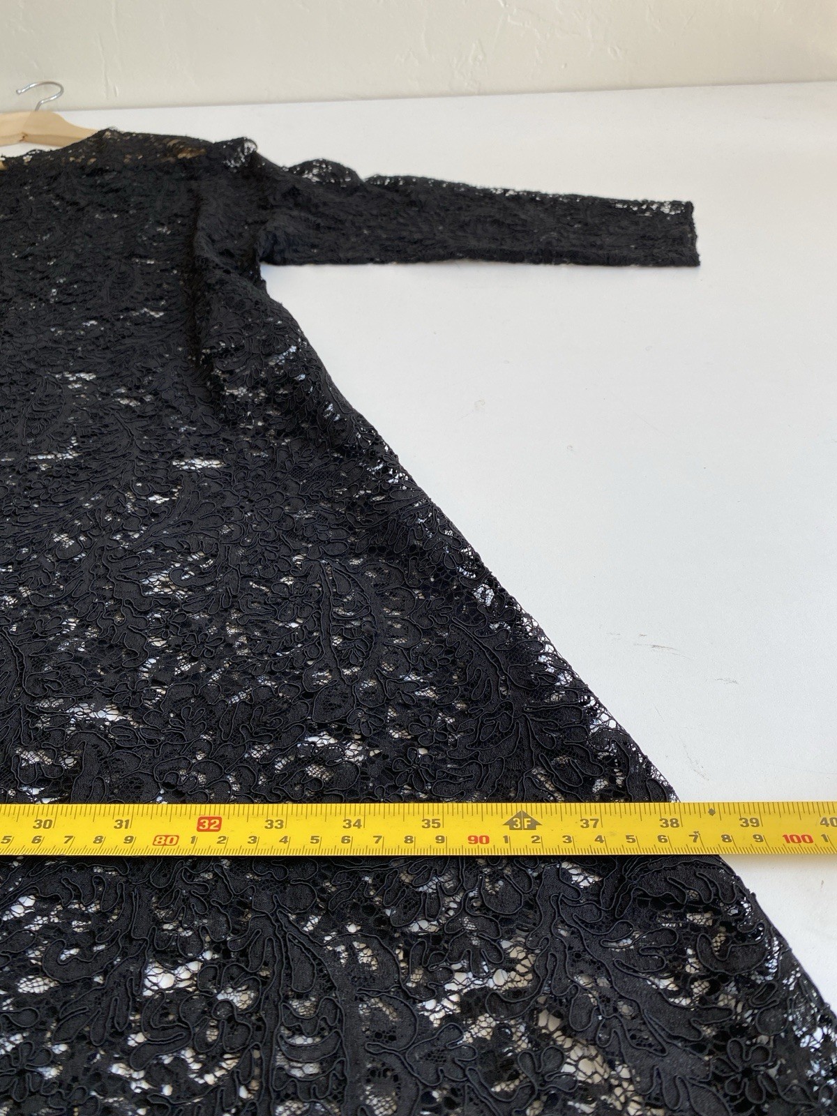 Exquisite Vintage Hand sewn Chantilly Lace Coat Duster Black