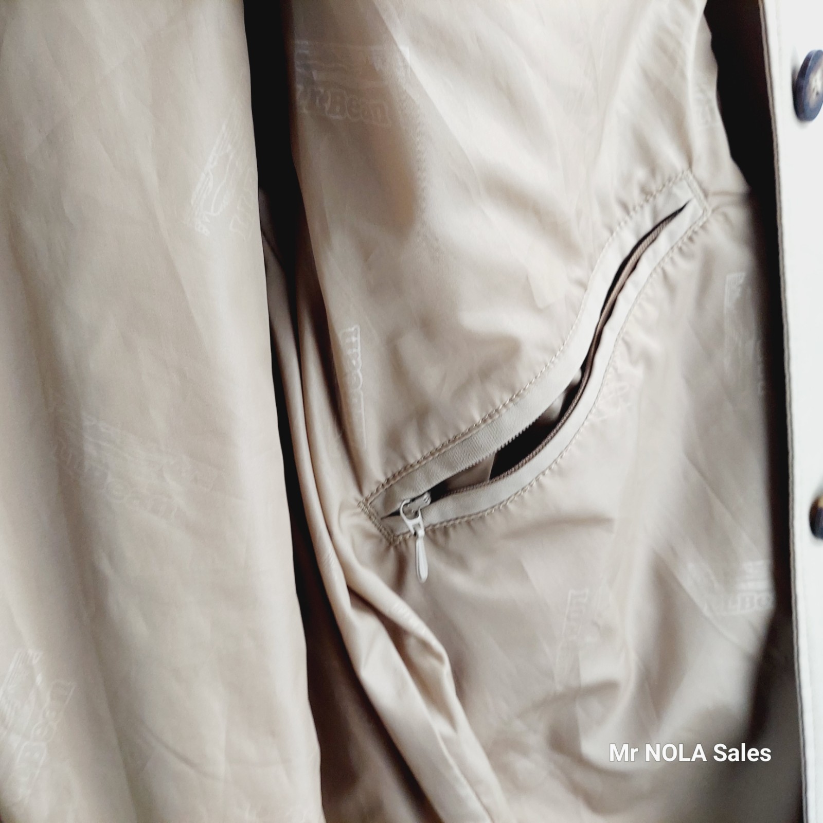 LL Bean Women&rsquo;s Medium Regular Gortex Beige Trench Coat Duster Hidden Buttons
