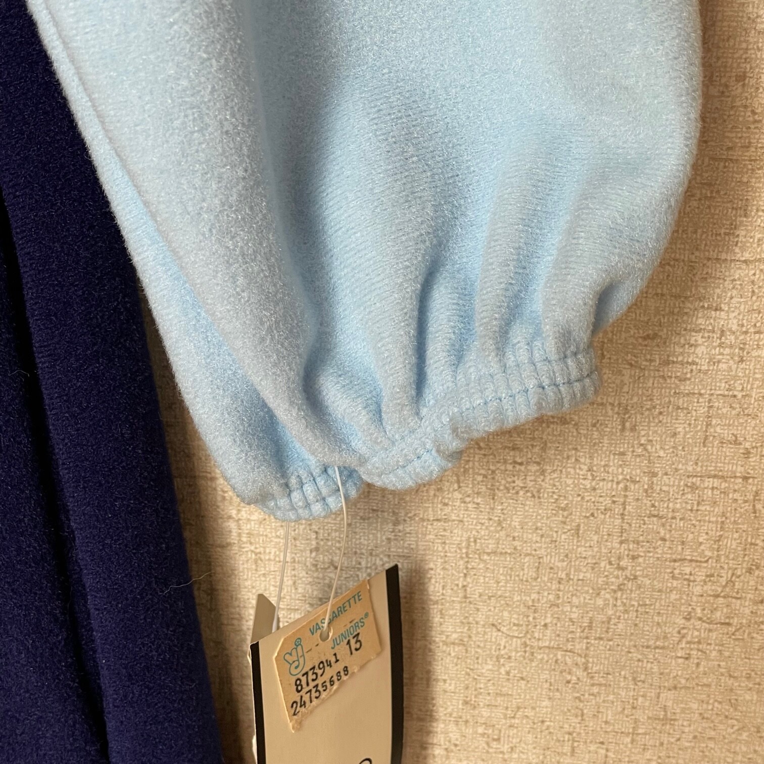 Vassarette Velvelour Junior size 13 House Robe Gown BLUE Vintage Made in USA