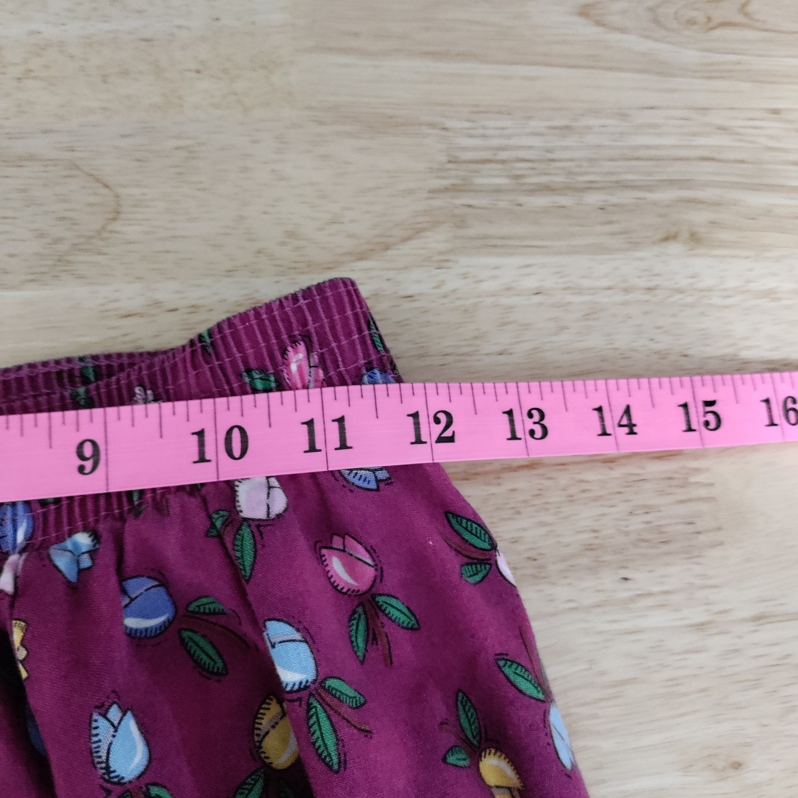 Malco Modes Vintage Purple Floral Square Dance Skirt Lace Trim Tiered Cotton S