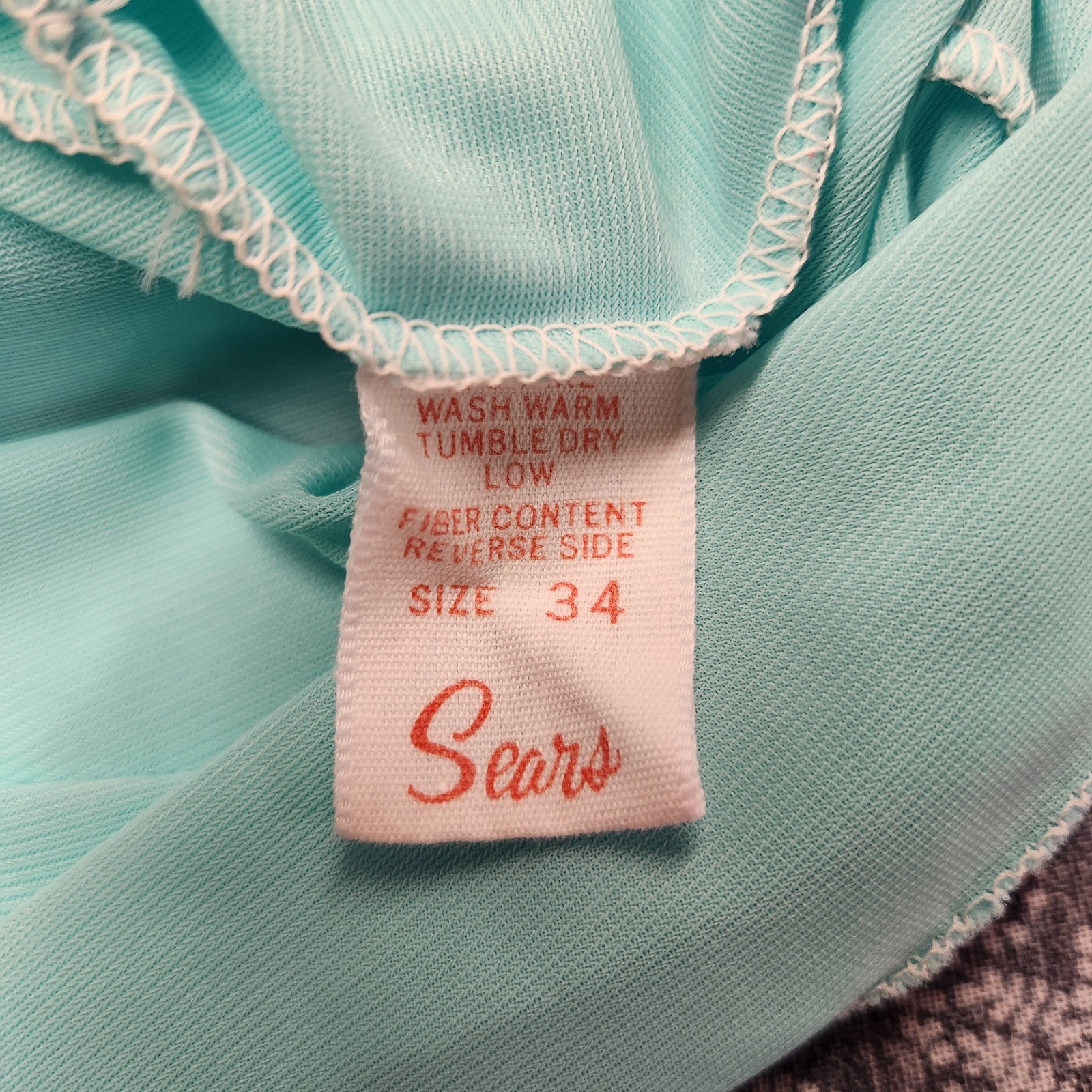 Vintage Sears Aqua Blue Embroidered Floral Lace Bed Jacket Short Sleeve Size 34