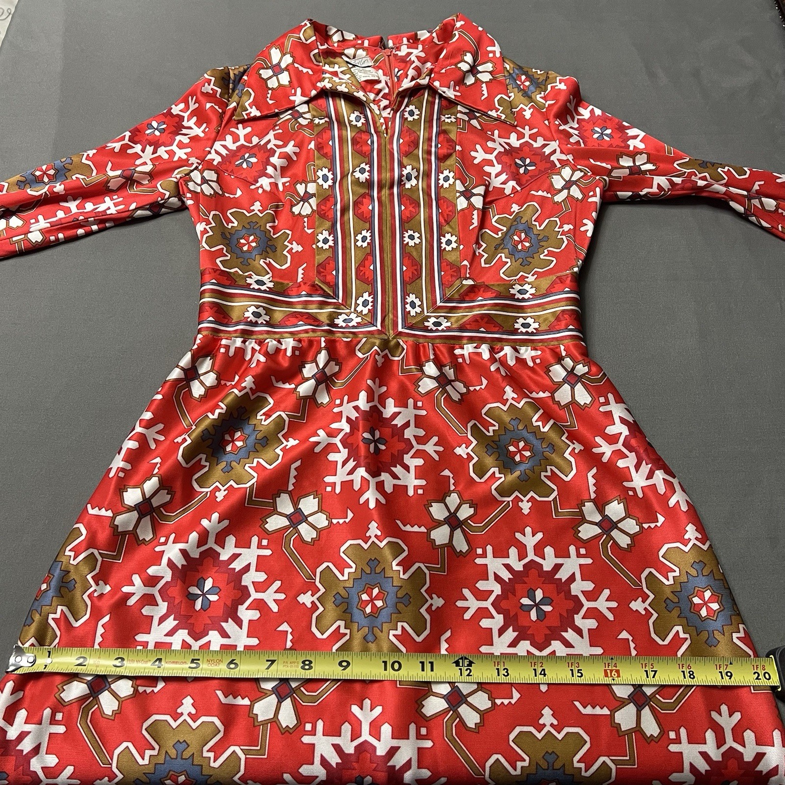 VTG 60s Emilio Pucci? Lord & Taylor Snowflake/Geometric Print Long Dress Size 11