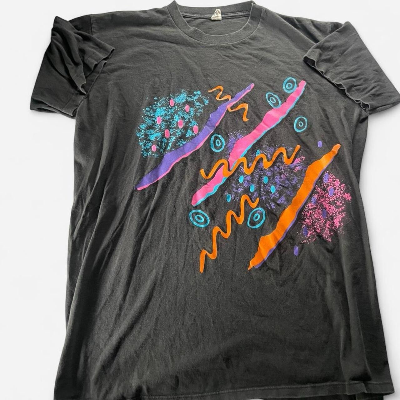 The Body Co. Women&rsquo;s Black 80s Graphic Print Crew Neck Cotton T-Shirt XXL